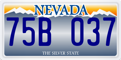 NV license plate 75B037