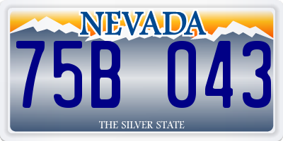 NV license plate 75B043