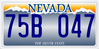 NV license plate 75B047