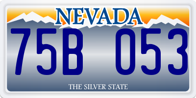 NV license plate 75B053