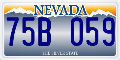 NV license plate 75B059