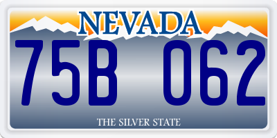 NV license plate 75B062
