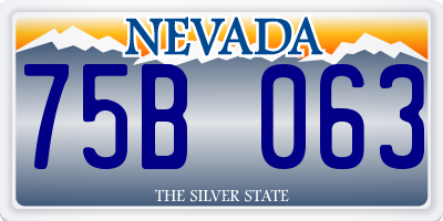 NV license plate 75B063