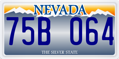 NV license plate 75B064