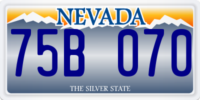 NV license plate 75B070