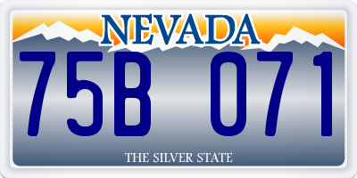 NV license plate 75B071