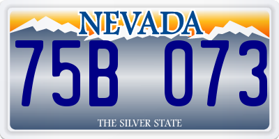 NV license plate 75B073