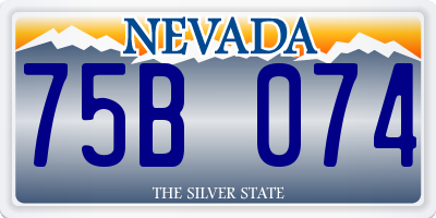 NV license plate 75B074