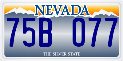 NV license plate 75B077