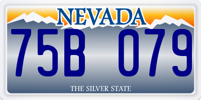NV license plate 75B079