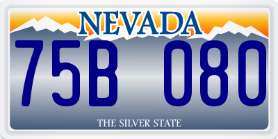 NV license plate 75B080