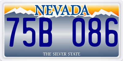 NV license plate 75B086