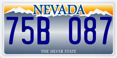 NV license plate 75B087