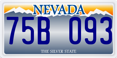 NV license plate 75B093