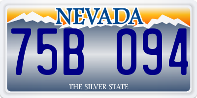 NV license plate 75B094