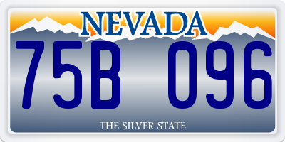 NV license plate 75B096