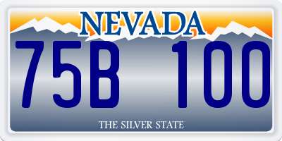 NV license plate 75B100