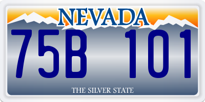 NV license plate 75B101