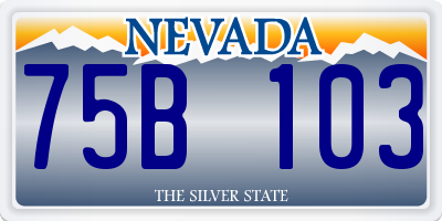 NV license plate 75B103