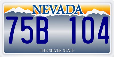 NV license plate 75B104