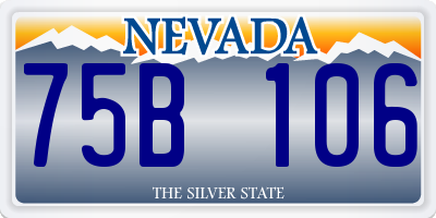 NV license plate 75B106