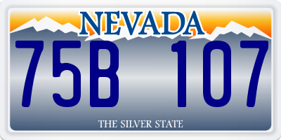 NV license plate 75B107