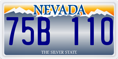 NV license plate 75B110