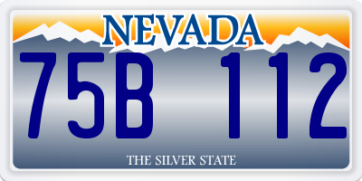 NV license plate 75B112