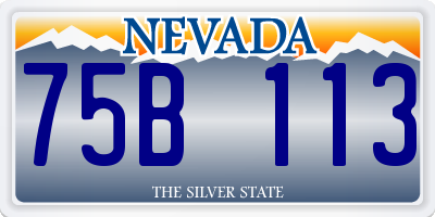 NV license plate 75B113