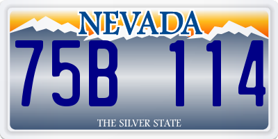 NV license plate 75B114