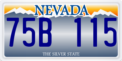 NV license plate 75B115