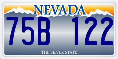 NV license plate 75B122