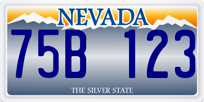 NV license plate 75B123