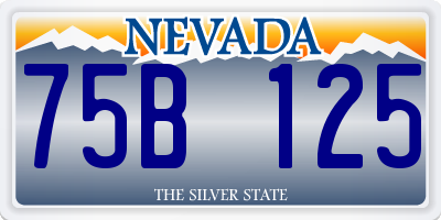 NV license plate 75B125