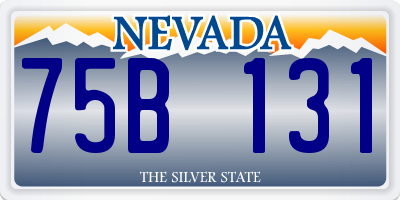 NV license plate 75B131
