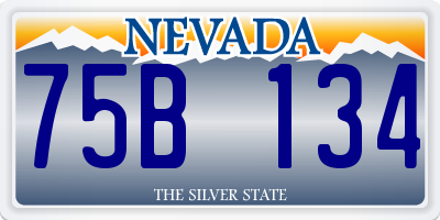 NV license plate 75B134
