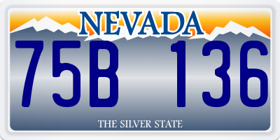 NV license plate 75B136