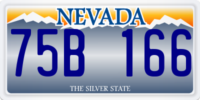 NV license plate 75B166