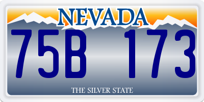 NV license plate 75B173
