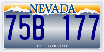 NV license plate 75B177