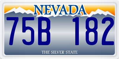 NV license plate 75B182