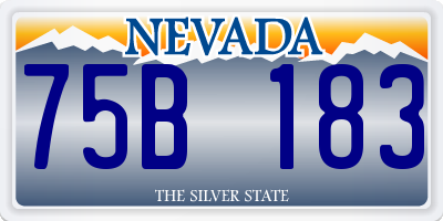 NV license plate 75B183