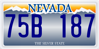 NV license plate 75B187