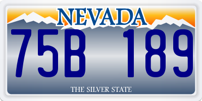 NV license plate 75B189