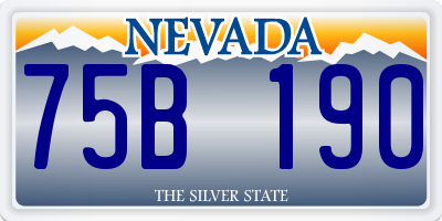 NV license plate 75B190