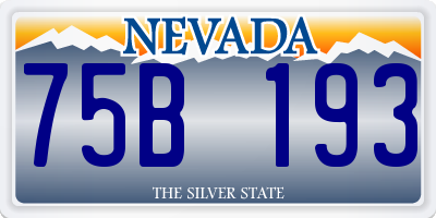 NV license plate 75B193