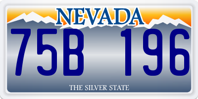 NV license plate 75B196