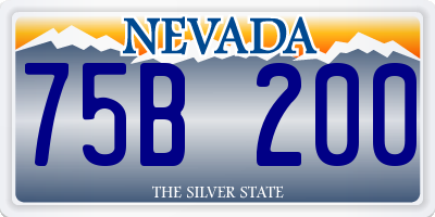 NV license plate 75B200