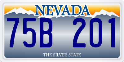 NV license plate 75B201