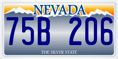 NV license plate 75B206